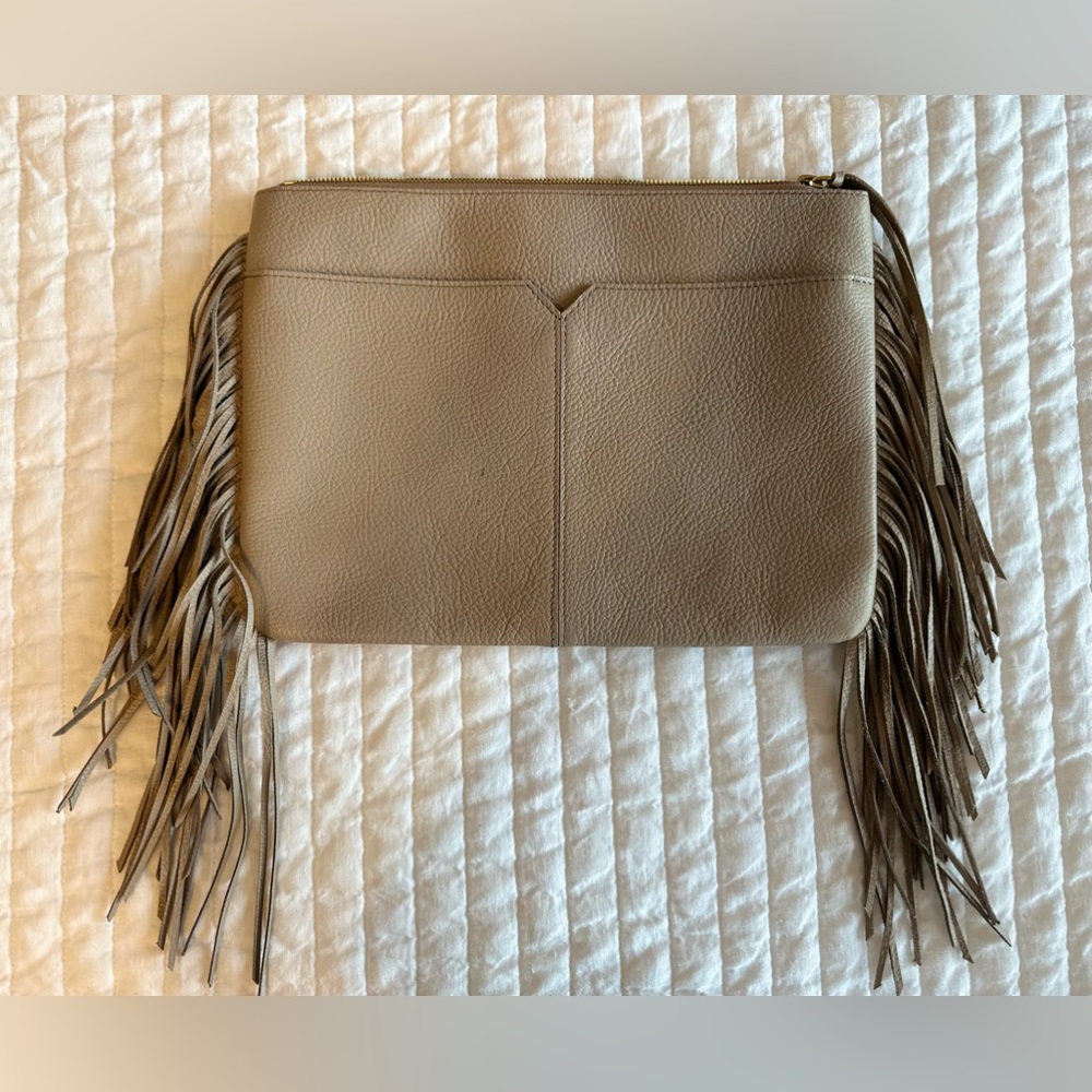 Large J.Crew Fringe Clutch